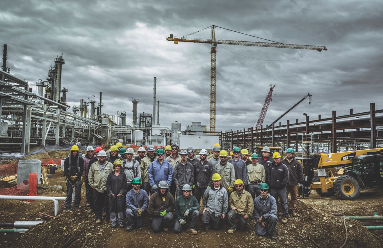 group photo of team of workers