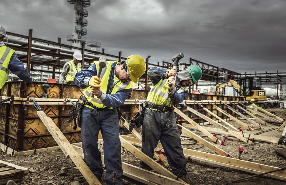 men working construction site